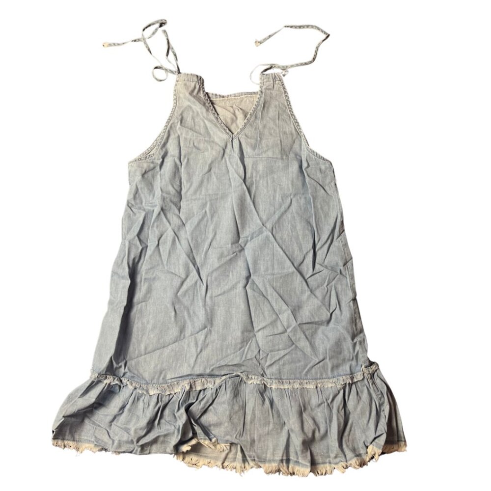 Women's Halter Ruffles Denim Mini Dress